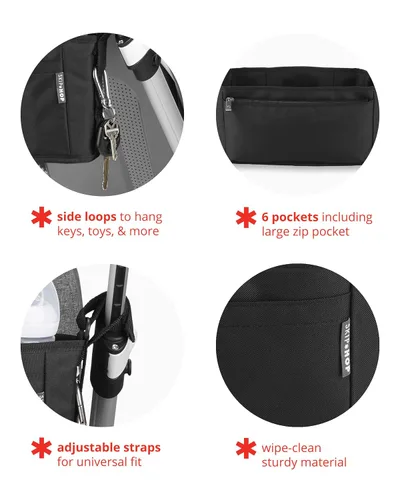 Vista 3 de Skip Hop Organizador universal para cochecito, Grab & Go Ultra, negro (paquete de 12)