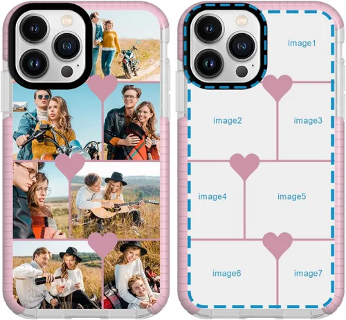 Vista 20 de Funda personalizada para iPhone 15 Pro Max personalizada con collage de múltiples imágenes, resistente a los impactos, funda protectora de TPU