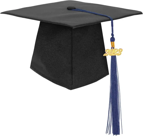 Vista 8 de Gorra de graduación negra con borla 2023/2024 para secundaria y licenciatura Negro Tassel