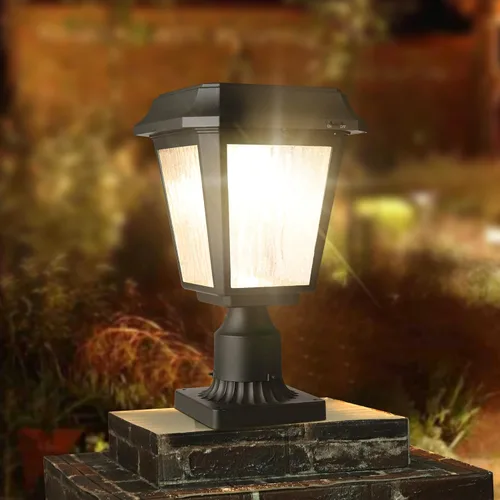 Vista 2 de KMC LIGHTING ST4618Q - Lámpara solar de aluminio impermeable para exteriores, 180 lúmenes, color negro, para césped, patio, camino, jardín