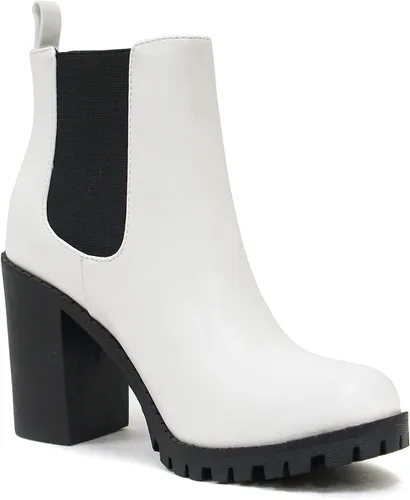 Vista 4 de Soda Glove - Botines con suela con ranuras, elástico lateral y tacón grueso