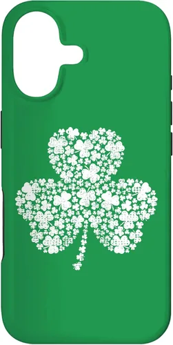 Vista 32 de Funda verde vintage con trébol relleno de trébol para iPhone 16