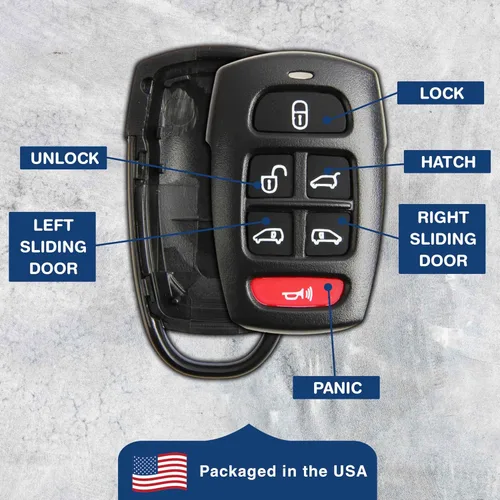 Vista 6 de KeylessOption Carcasa para llave remota sin llave para Kia Sedona Mini Van Hyundai Entorage