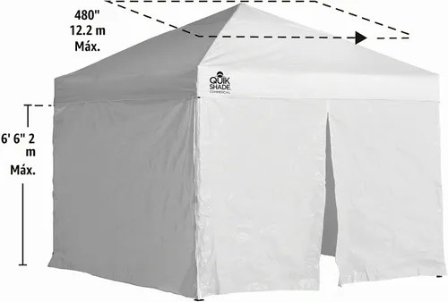 Vista 4 de Quick Shade set de paredes para toldo instantáneo de 10 x 10 pies con entrada con cremallera