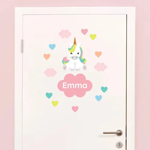 Vista 20 de Calcomanías de puerta personalizadas para habitación de niños, calcomanías de pared con nombre personalizado para decoración de habitación de bebés