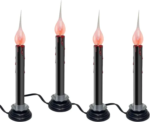 Vista 11 de Lámpara de vela eléctrica para ventana, luces de velas de ventana de Navidad con base chapada en níquel y bombilla C26, lámparas de velas