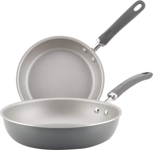 Vista 14 de Rachael Ray Create Delicious - Sartén hondo antiadherente con tapa / Sartén / Cacerola - 9.5 pulgadas, gris
