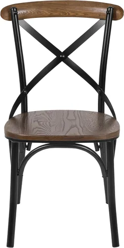 Vista 9 de Taylor & Logan Silla de comedor con espalda cruzada raspada a mano Lara en madera de fruta