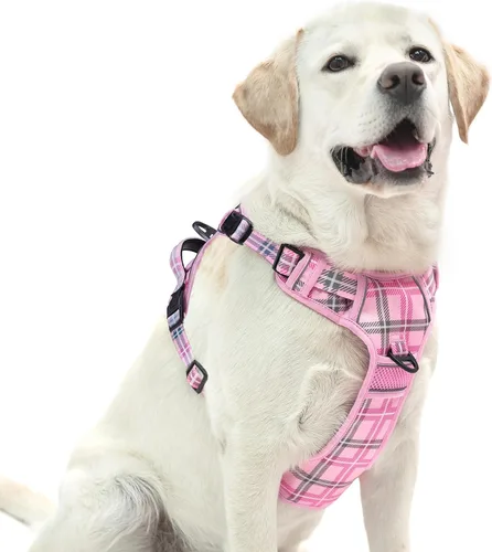 Vista 33 de PUPTECK Arnés sin tirones para perro, tamaño pequeño, ajustable, reflectante, con asa, de fácil control, cómodo y suave acolchado para perros Negro