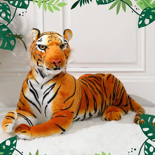 Vista 7 de Syhood Juguete gigante de peluche de tigre gigante de 27 pulgadas, adecuado para regalos de cumpleaños