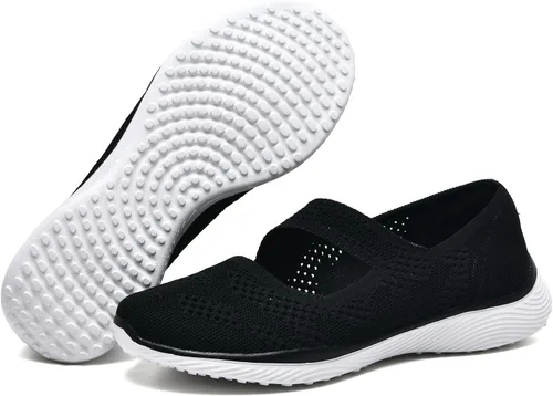Vista 8 de Zapatos Mary Jane para caminar para mujer, zapatos casuales de enfermería, cómodos, antideslizantes, para trabajo y oficina