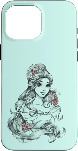 Vista 19 de iPhone 16 Disney Beauty & The Beast Floral Belle Sketch Case