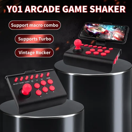 Vista 4 de RALAN Mini Arcade Fight Stick, Street Fighter Arcade Game Fighting Joystick with Turbo & Macro Functions Compatible with PS3PS4 Nintendo SwitchPC