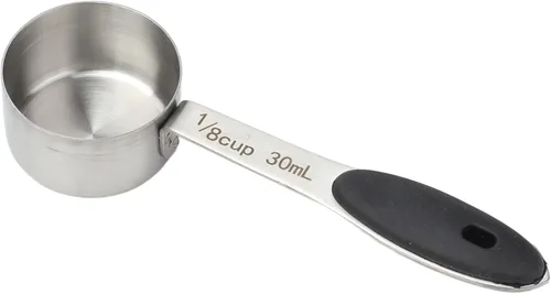 Vista 8 de Cuchara de café de 1/8 taza de 1.0 fl oz, taza medidora de café de acero inoxidable, cucharada de medición con mango cómodo, para café en grano