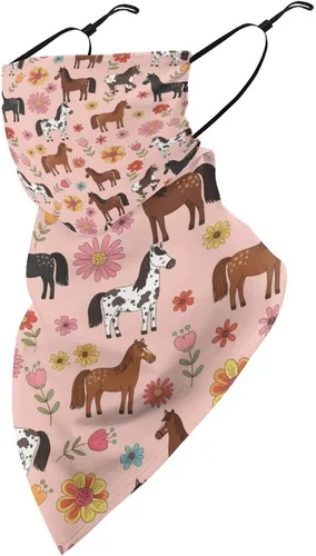 Vista 16 de Bufanda triangular reutilizable para la cara, bufanda con lazo para las orejas, bandana con protección solar UV