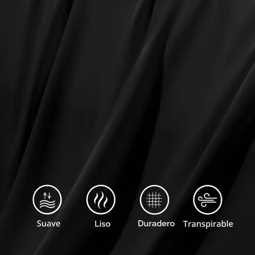 Vista 5 de Sábanas para sofá cama – Juego de 4 piezas, tamaño matrimonial, bolsillo profundo de 6 pulgadas de microfibra ultrasuave, doble cepillado, Negro