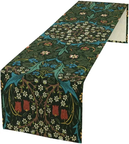 Vista 49 de Camino de mesa con diseño de patas de perro, lindo animal con estampado de patas de cachorro, decoración de fiesta de cumpleaños, casa de campo