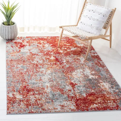 Vista 28 de SAFAVIEH Aston Collection - Alfombra decorativa, 2 x 5 pies, gris claro y gris, diseño abstracto moderno, no desprende pelusa y de fácil cuidado