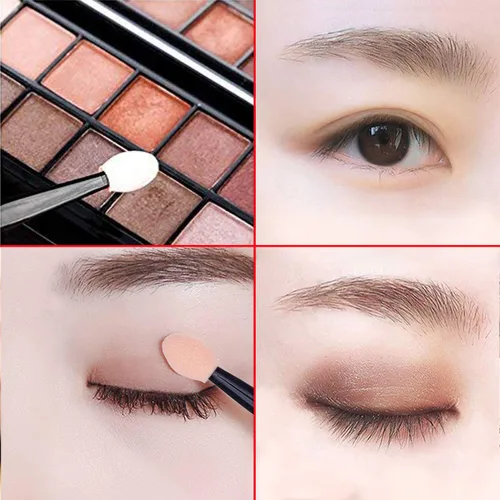 Vista 6 de Akstore Aplicador de esponja desechable de doble cara para sombra de ojos, brochas de maquillaje (30PCS-negro)