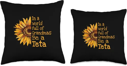 Vista 3 de Unique Christmas Birthday Mother's Day Gifts Shop In A World Teta Arabic Syrian Grandma - Almohada de 16 x 16 pulgadas, multicolor