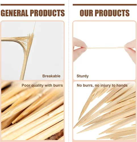 Vista 4 de Chengu - 500 pinchos de paleta de madera de 3.5 pulgadas, palillos de bambú para aperitivos de alimentos, palillos de madera de bambú