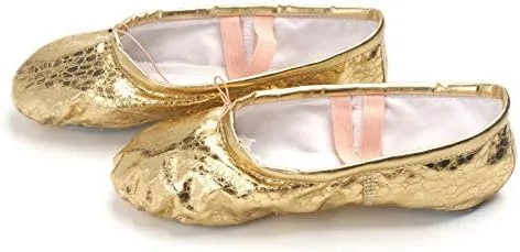 Vista 5 de missfiona Zapatillas de ballet de piel sintética para mujer, zapatos de danza con suela dividida para el vientre plano para adultos