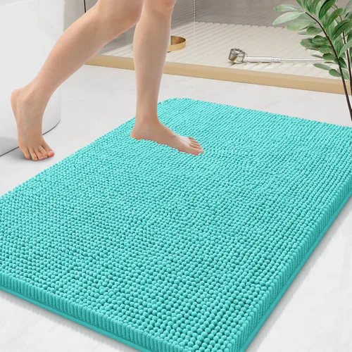 Vista 198 de Arotive Alfombras de baño de felpilla extrasuaves y absorbentes, de 24 x 16 pulgadas, lavables a máquina, parte trasera de goma antideslizante