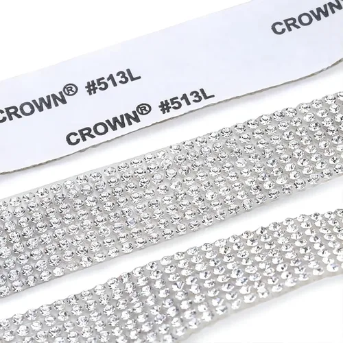 Vista 2 de 3 rollos de cinta de diamantes de imitación, 3 tamaños, tiras de diamantes de imitación autoadhesivas, cintas de diamantes de imitación de cristal