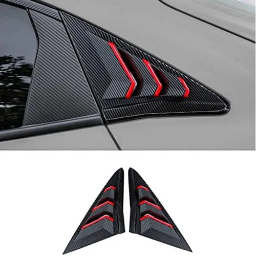 Vista 9 de Persianas laterales de ABS para ventana trasera de aire, para Honda Civic Hatchback Tipo R 2016 2017 2018 2019 2020 2021 (negro brillante)
