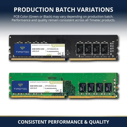Vista 2 de Timetec 8 GB DDR4 2400 MHz PC4-19200 sin ECC sin búfer 1.2 V CL17 1Rx8 de rango único 288 pines UDIMM módulo de memoria RAM de actualización para PC