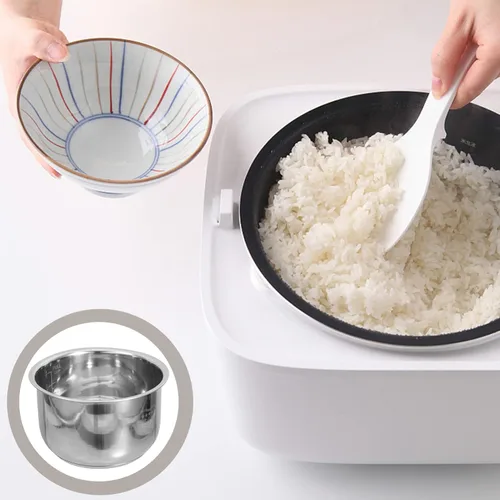Vista 8 de UPKOCH Olla de arrocera interior de repuesto de acero inoxidable de 2 litros con escala de medición, olla multiusos para uso en cocina
