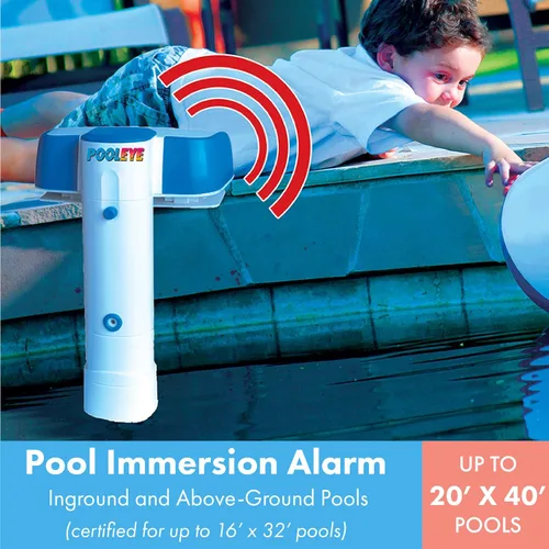 Vista 2 de Alarma de piscina de inmersión PoolEye montable compatible con piscinas enterradas y elevadas, conforme a ASTM, sensor de movimiento de agua