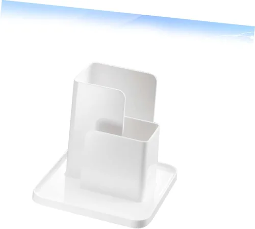 Vista 7 de Cabilock Para el caso del teléfono del hogar del escritorio Caddy Control Contenedor de control remoto blanco multifuncional Compartimento
