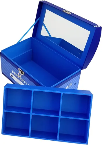Vista 3 de Caja de cofre del tesoro, tamaño de escritorio azul de superhéroe Tamaño de escritorio