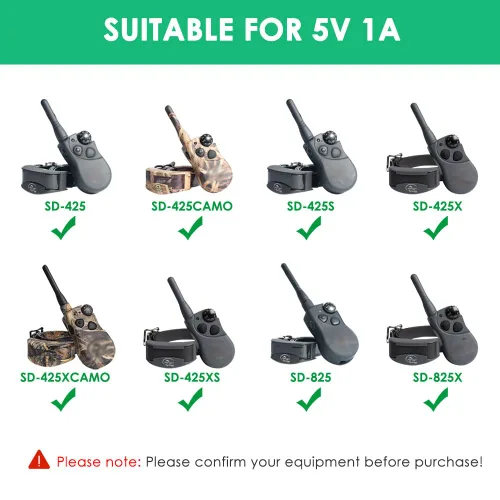 Vista 2 de Mrgru Cable cargador de repuesto compatible con SportDOG SD-425 SD-425S SD-425CAMO SD-825 Adaptador de cable de alimentación de entrenador remoto