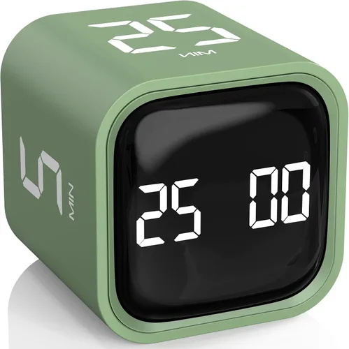 Vista 11 de Temporizador giratorio Pomodoro de 5, 25, 10 50 minutos preestablecido, temporizador de productividad de escritorio con sensor Gra vity, cubo