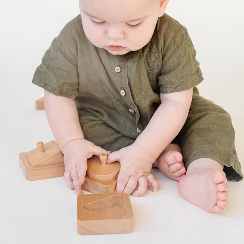 Vista 2 de Montessori - Rompecabezas para bebés de 1 año - Primer rompecabezas del bebé - Rompecabezas de madera con perilla para bebés y niños pequeños