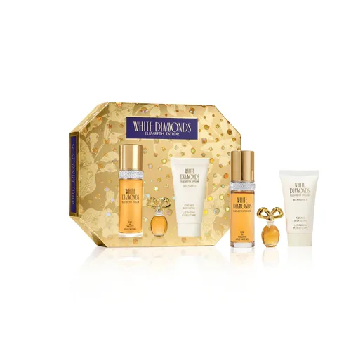 Vista 13 de Elizabeth Taylor White Diamonds - Set de regalo para damas con spray, loción corporal, gel de ducha y perfume