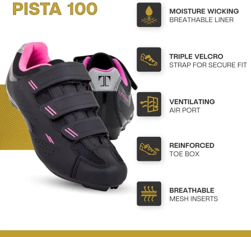 Vista 2 de Tommaso Pista SPD & Peloton Shoes for Women2 in 1Fit for Peloton, Road Bicycles & Most Indoor BikesInstall Your Own Delta or SPD Cleats Essential