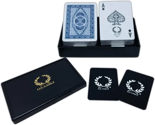 Vista 4 de DA VINCI Ruote, naipes italianos 100% de plástico, juego de tamaño de póquer de 2 barajas, índice regular, con 2 cartas cortadas