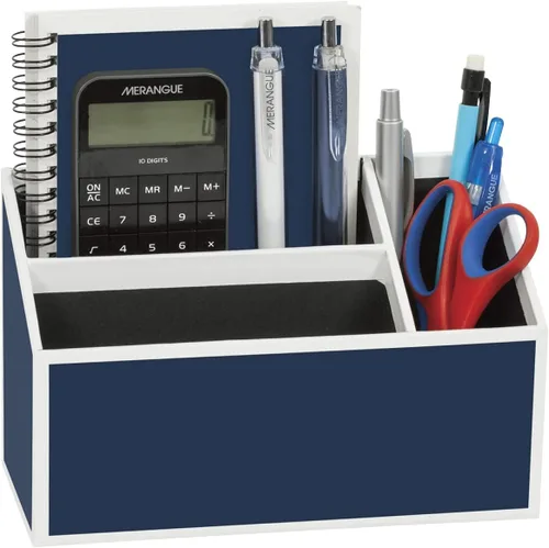 Vista 2 de Merangue Juego de organizador de escritorio con calculadora, cuaderno, bolígrafos, azul (1025-4261-51-000)
