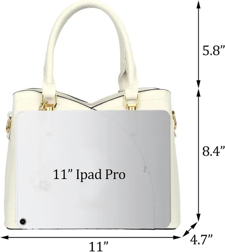 Vista 5 de KKXIU 3 compartimentos con cremallera para mujer, bolso de hombro con asa superior