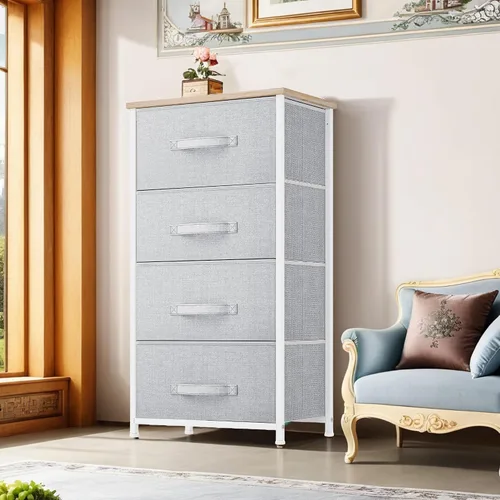 Vista 2 de [Usado] YITAHOME Cómoda con 4 cajones – Torre de almacenamiento de tela, unidad organizadora para dormitorio, sala de estar, pasillo, armarios – A