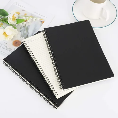 Vista 4 de EUSOAR Cuaderno rayado en espiral, paquete de 3 cuadernos B5 de 7.3 x 10.2 pulgadas, 120 páginas, tapa dura, a rayas, cuaderno de escritura, diario