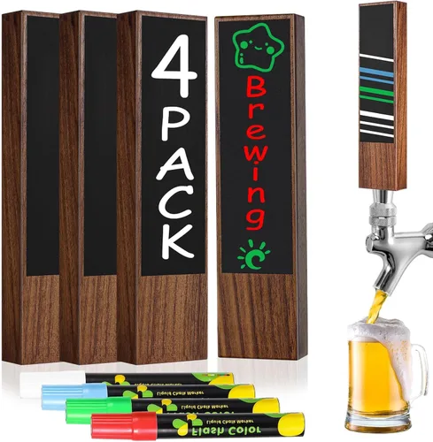 Vista 10 de Mango de barril de cerveza de madera, mango de barril de 3/8 "-16 UNC rosca, mango de barril de haya para grifo de cerveza Kegerator con 3 bolígrafos