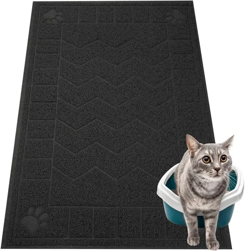 Vista 16 de Alfombrilla para Arena de Gatos, Alfombrilla Atrapa Arena Suave para las Patas de Gatitos, 35" x 24" Alfombrilla para Caja de Arena de Gatitos