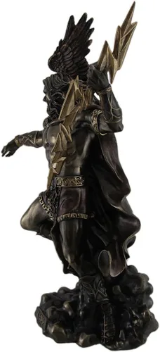 Vista 3 de Veronese Design Zeus Dios griego del trueno w/Aetos Dios empuñando la estatua del rayo