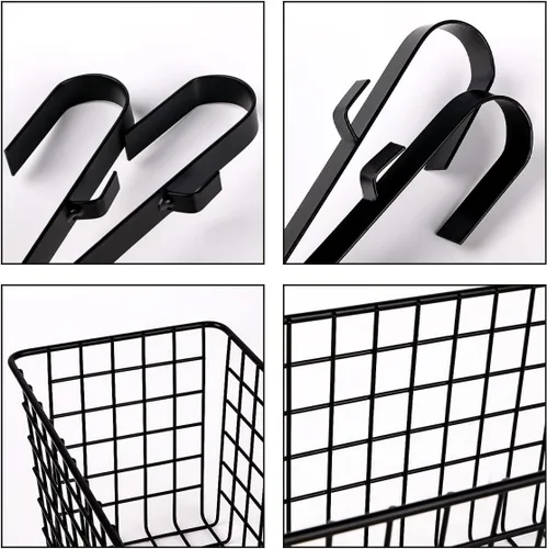 Vista 4 de Cesta colgante de metal para literas y dormitorios de collage, organizador de alambre de gabinete para almacenamiento, organizador grande multiusos