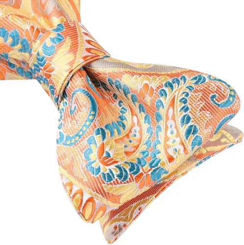 Vista 98 de HISDERN Pajaritas para hombre, corbatín de cachemira para hombre, corbata de lazo y bolsillo cuadrado, juego formal de esmoquin para boda