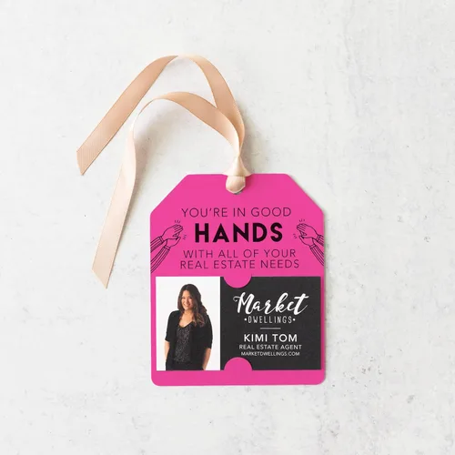 Vista 8 de Real Estate "You're in Good Hands" Pop By Gift Tag 36-GT001